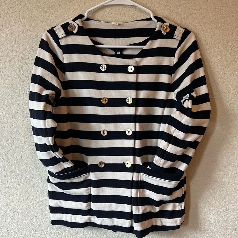 J. CREW Maritime Blazer Navy Stripe XS
